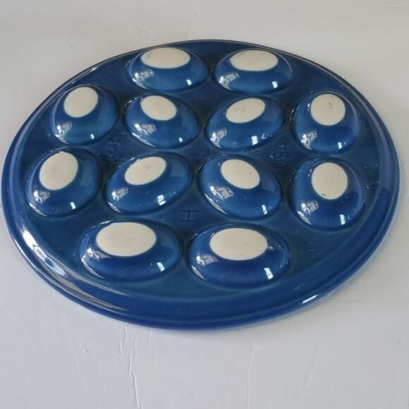 Festaware Fiesta 12 Deviled Egg Plater Plate Tray Blue Lapis - Picture 9 of 12